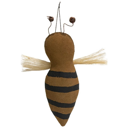 Stuffed Stiffened Fabric Primitive Bee Ornament