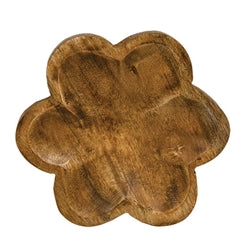 Carved Look Wooden Daisy Tray - 8"