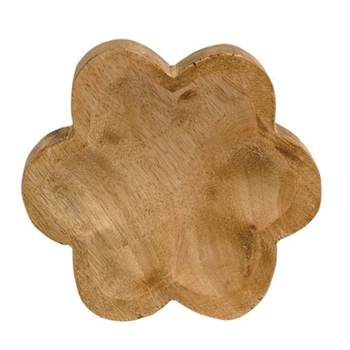 Carved Look Wooden Daisy Tray - 5.5"