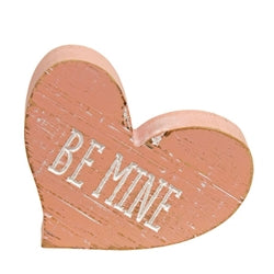 Engraved Distressed Wooden Conversation Heart - 6 Asstd.