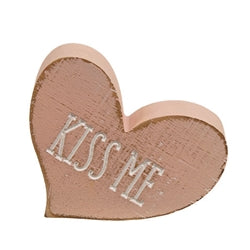 Engraved Distressed Wooden Conversation Heart - 6 Asstd.