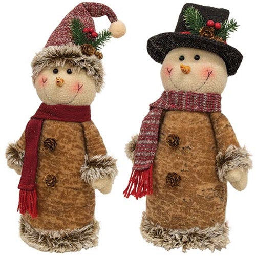 Woodsy Tree Snowman Doll 2 Asstd.