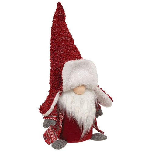 Fuzzy Red Gnome with Sweater Jacket