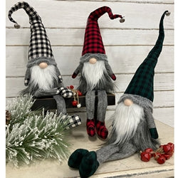 Buffalo Check Jingle Bell Gnome - 3 Asstd