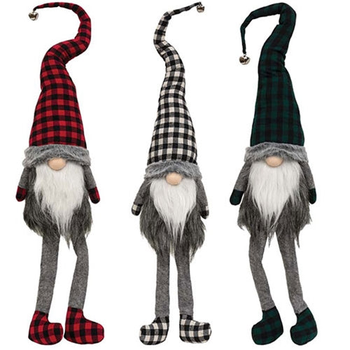 Buffalo Check Jingle Bell Gnome - 3 Asstd