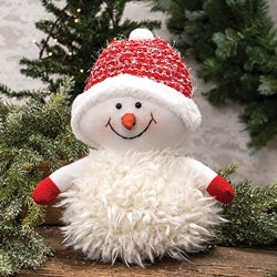 Red Nubby Knit Snowman Sitting