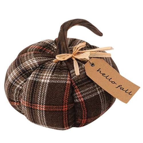 *Medium Plush Hello Fall Plaid Pumpkin