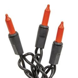 Orange Light Strand Black Cord - 20 Ct