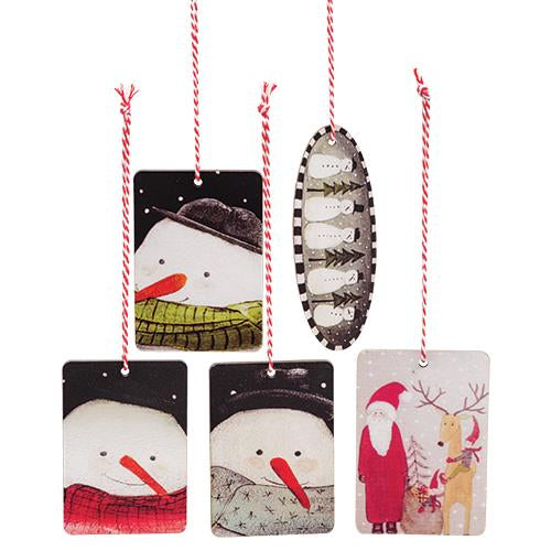 5/Set  Snowman Head Tags