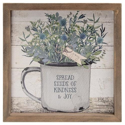 Enamel Mug Floral Box Sign 4 asstd.