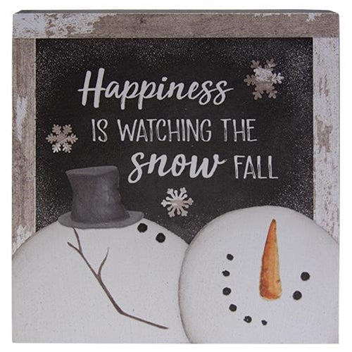 Happy Snowman Box Sign 3 Asstd.