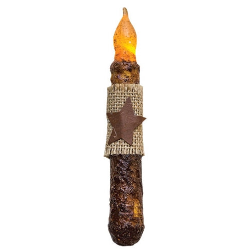 Burnt Mustard Burlap/Star Timer Taper