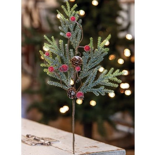 Mountain Pine with Berries Pick 14"