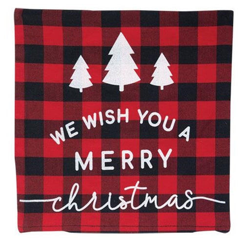 Merry Christmas Buffalo Check Pillow