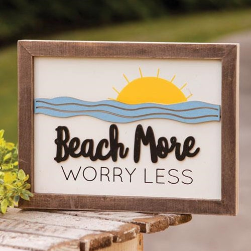 Beach More Worry Less Frame