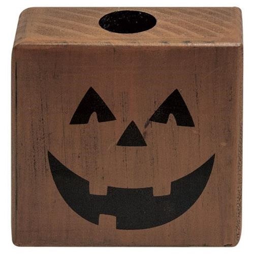 Jack O'Lantern Block Taper Holder