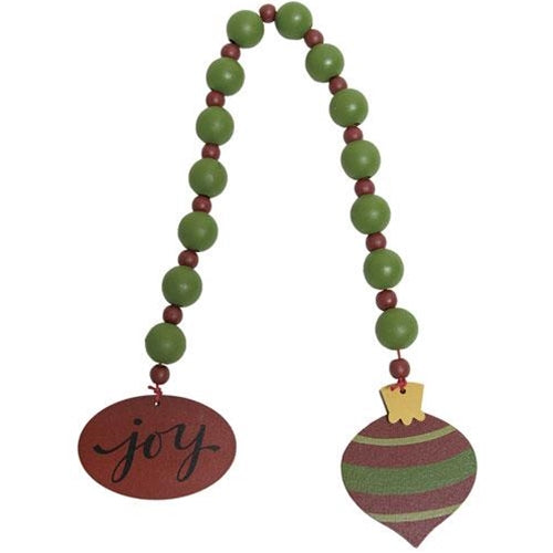 Joy & Christmas Bulb Beaded Ornament