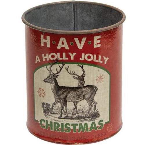 Holly Jolly Christmas Metal Can