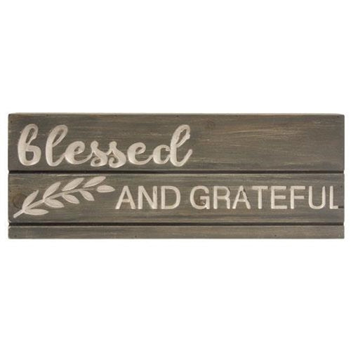 Blessed and Grateful Engraved Pallet Look Sign