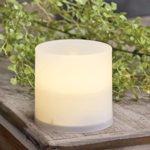 Warm Light White Timer Pillar Candle 3x3