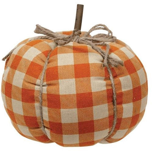 Large Orange Buffalo Check Pumpkin