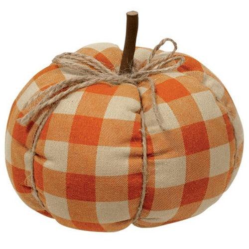 Medium Orange Buffalo Check Pumpkin