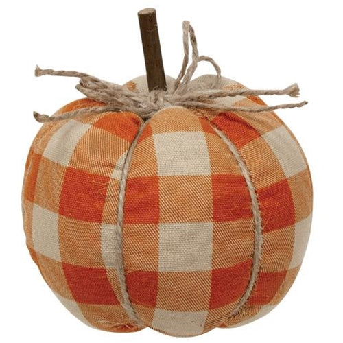 Small Orange Buffalo Check Pumpkin