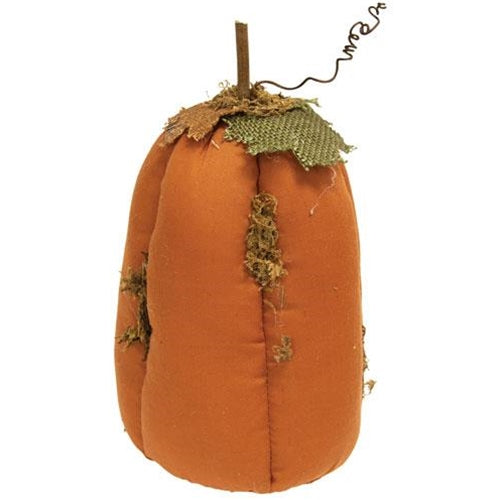 Mossy Orange Stuffed Pumpkin 4.75" x 9"