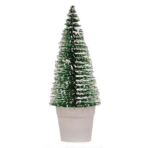 Potted Snowy Bottle Brush Tree 6"