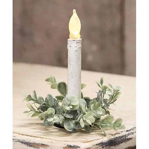 Frosted Boxwood Candle Ring