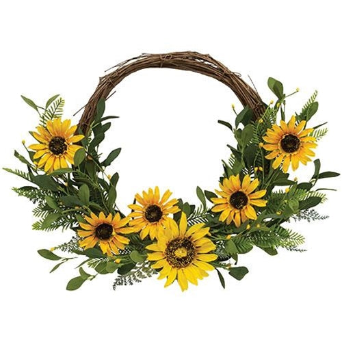 Black-Eyed Susan Pip & Spring Greens Twig Half Wreath