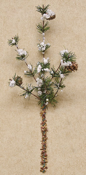 Snowy Brush Pine Pick 14"