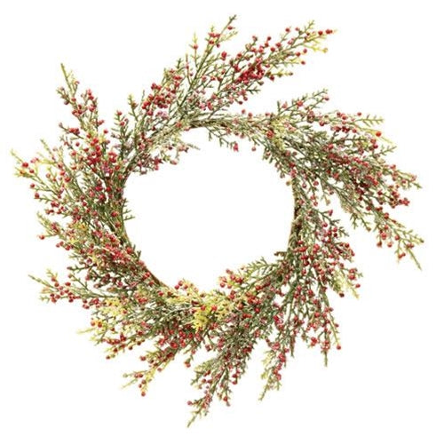 Red Pepperberry & Cedar Wreath 12"