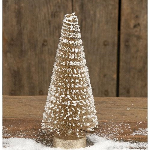 Champagne White Glitter Tree 8"