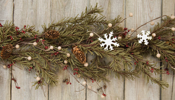 Pine & Snowflakes Garland - 4ft