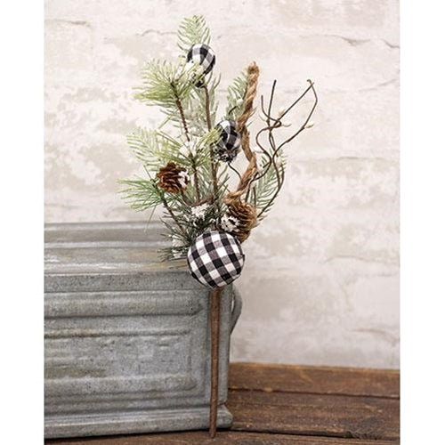 Black & White Country Gingham Bells Pick