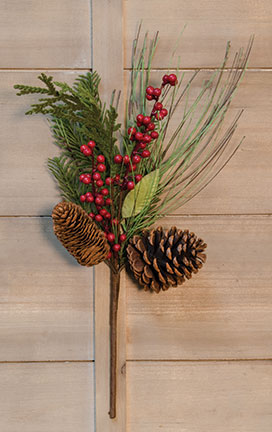 Berry Pinecone Pick 18"