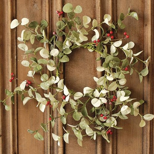 Winter Silver Dollar Wreath 16"