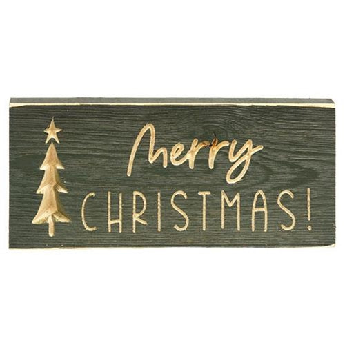 Merry Christmas Engraved Block 3.5" x 8"