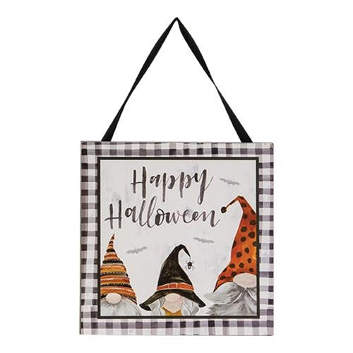 Happy Halloween Gnomes Hanging Sign