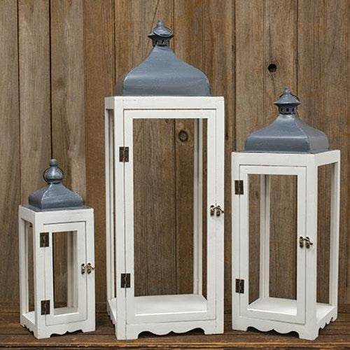 3/Set Metal & Wood Lanterns