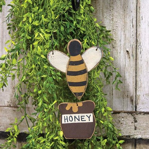 Distressed Wooden Honey Bee Hanger