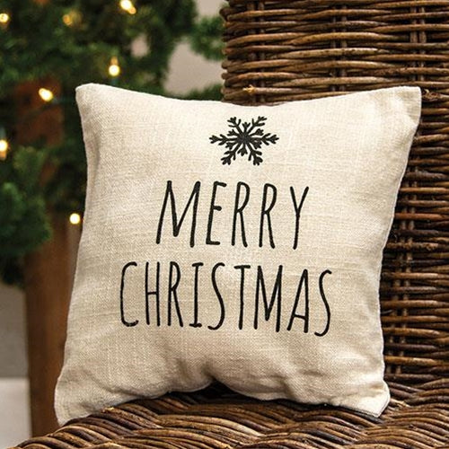 Merry Christmas Snowflake Natural Pillow