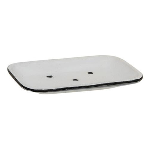 White Enamel Flat Soap Dish