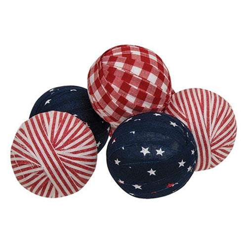 6/Set Americana Gingham Rag Balls