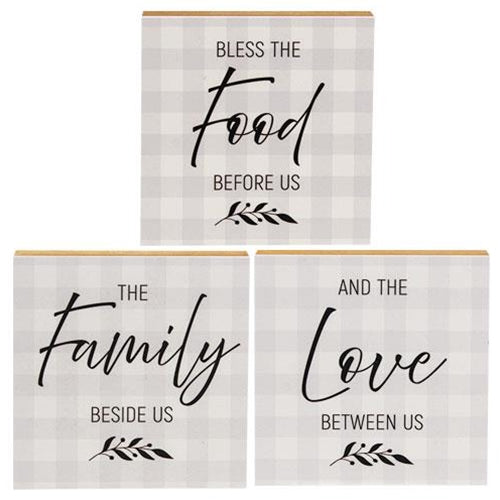 3/Set Family Blessing Square Blocks