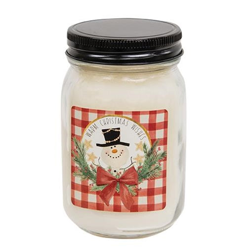Warm Christmas Wishes Snowberry Pint Jar Candle