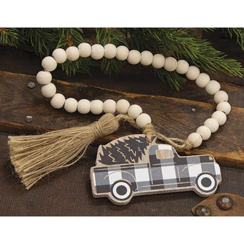 Black Buffalo Check Truck Beaded Strand