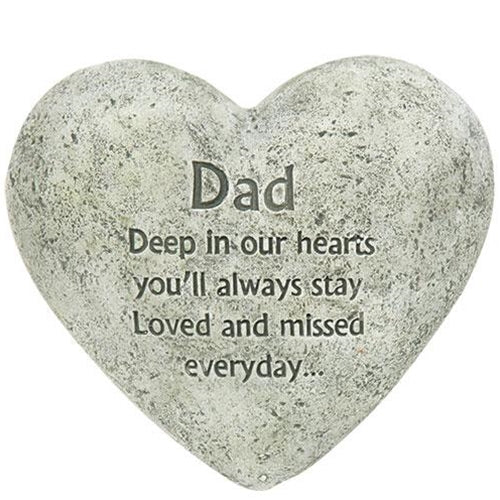 Dad Cement Heart Memorial