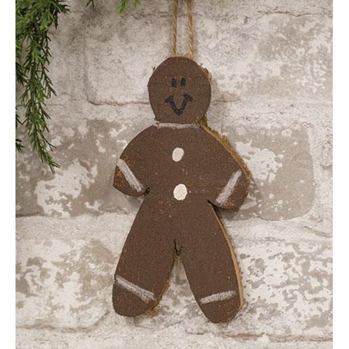 Rustic Wood Baby Gingerbread Ornament